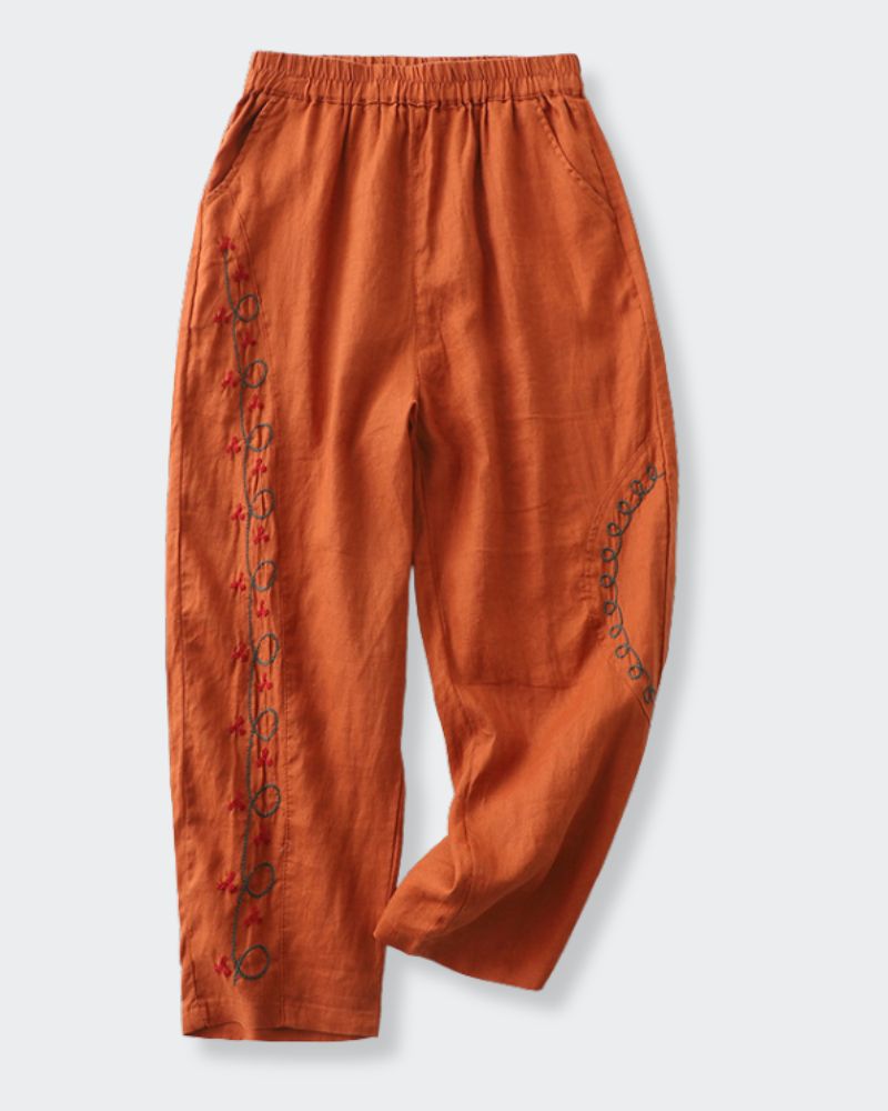 Women Rust Velvet Palazzo Pants main image 0