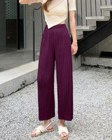 Papachief Mulberry Wine Flowy Pleated Palazzo Trousers