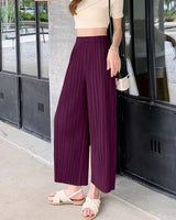Papachief Mulberry Wine Flowy Pleated Palazzo Trousers