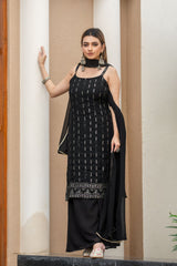 Chic Georgette Kurta Set with Designer Sequins and Dupatta