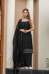 Chic Georgette Kurta Set with Designer Sequins and Dupatta