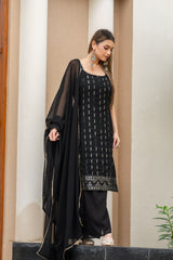 Chic Georgette Kurta Set with Designer Sequins and Dupatta