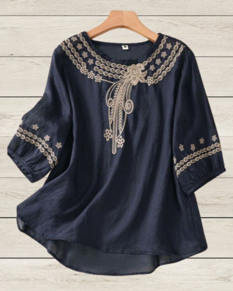 Golden Petal Harmony Blouse