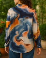 Radiance Marble Print Rayon Shirt