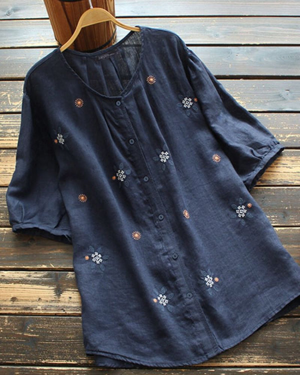 MidnightBloom Embroidered Tunic