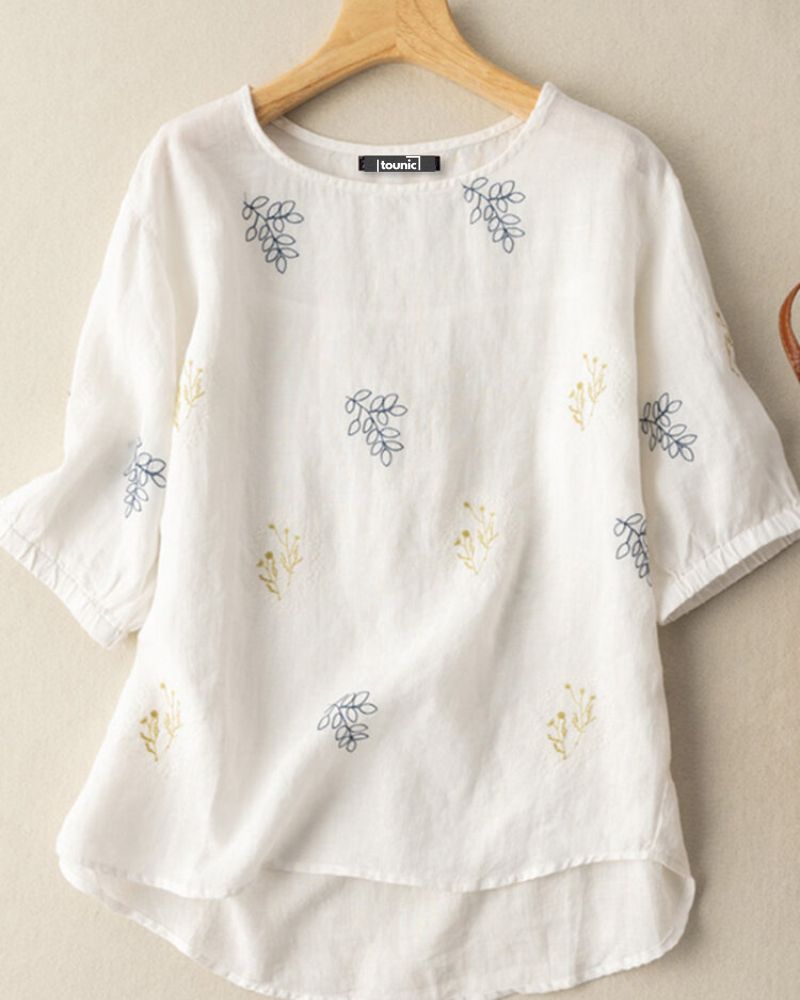 Soft Sprig Embroidered Tunic