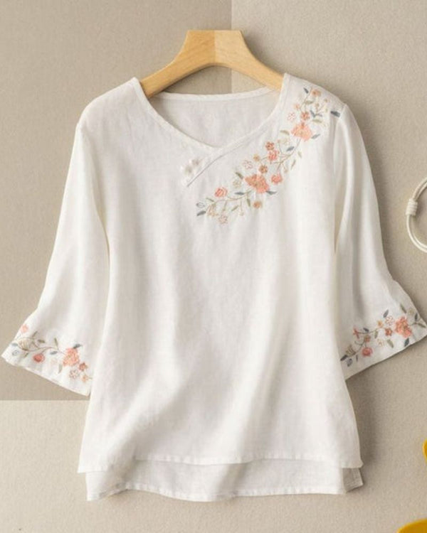 Spring Serenity Embroidered Top