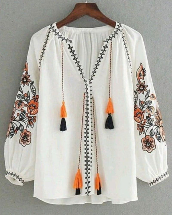 White Boho Shirt