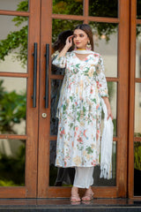 nature-inspired floral kurta